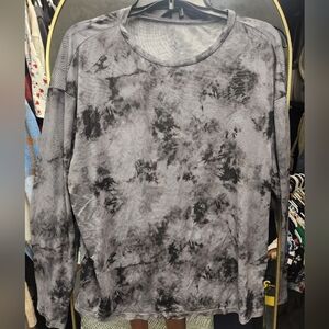 B2G1 Shein Gray Tie-Dye Sheer Top